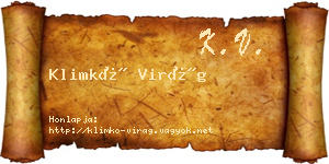 Klimkó Virág névjegykártya