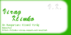 virag klimko business card